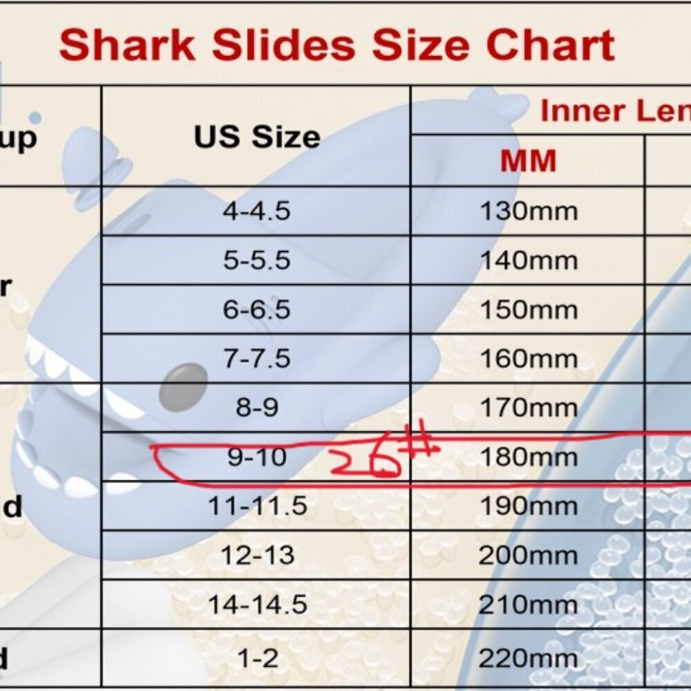 Kids Shark Slides Boys Girls Toddlers#9-10# - Picture 5 of 5
